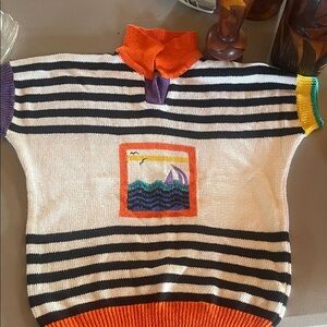 Striped Multicolor Sweater with Nautical Design